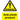A6 size DefendaStrip warning sign with black text on yellow warning triangle