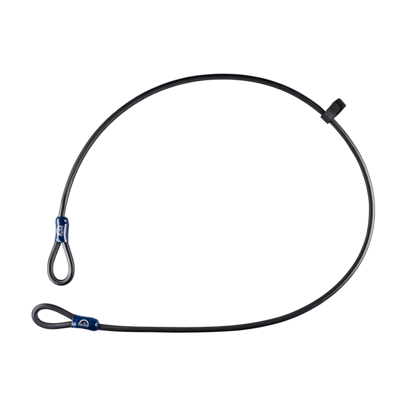 A Squire Kilda 12C extender cable, 1800mm in length and 12mm in diameter with looped ends, ideal for use in conjunction with Squire’s high security padlocks, chains and ground and wall anchors to secure objects stored in sheds and outbuildings.